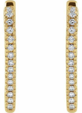 14K Yellow Gold 5/8 CTW Natural Diamond Heart Earrings