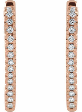 14K Yellow Gold 5/8 CTW Natural Diamond Heart Earrings