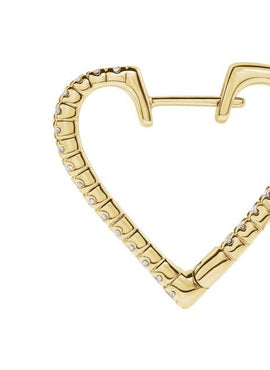 14K Yellow Gold 5/8 CTW Natural Diamond Heart Earrings
