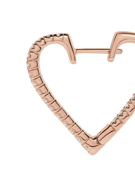 14K Yellow Gold 5/8 CTW Natural Diamond Heart Earrings