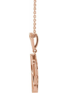 14K Rose Gold 28x9 mm Geometric Pendant