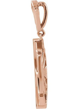 14K Rose Gold 28x9 mm Geometric Pendant
