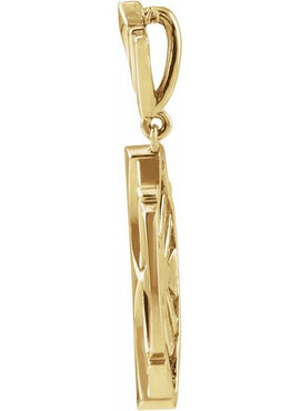 14K Rose Gold 28x9 mm Geometric Pendant