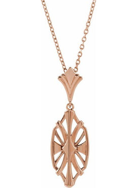 14K Rose Gold 28x9 mm Geometric Pendant