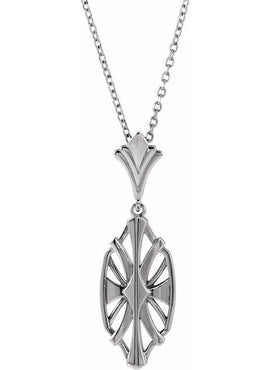 14K Rose Gold 28x9 mm Geometric Pendant