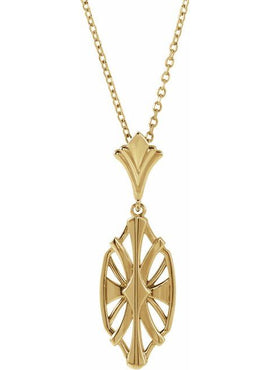 14K Rose Gold 28x9 mm Geometric Pendant