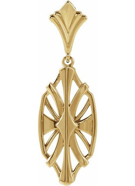 14K Rose Gold 28x9 mm Geometric Pendant