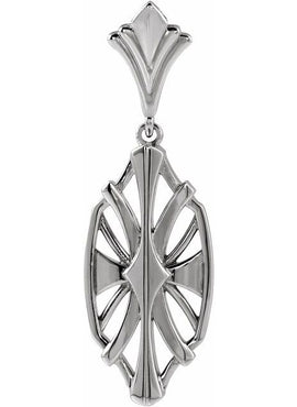 14K Rose Gold 28x9 mm Geometric Pendant
