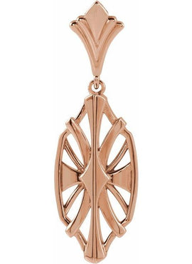14K Rose Gold 28x9 mm Geometric Pendant