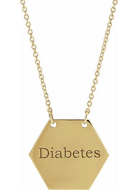 14K White Gold 17.8x15.5 mm Medical Identification 18