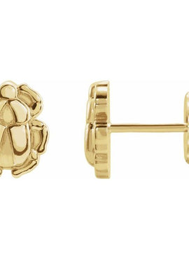 14K White Gold Tiny Scarab Earring