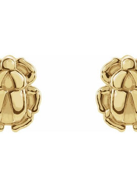 14K White Gold Tiny Scarab Earring