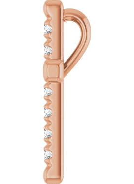 14K White Gold 1/2 CTW Natural Diamond French-Set Cross Pendant