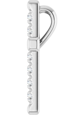 14K White Gold 1/2 CTW Natural Diamond French-Set Cross Pendant