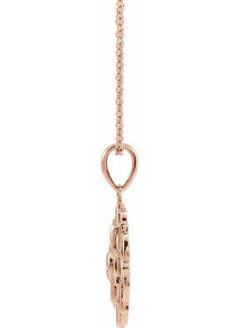 14K Yellow Gold Floral 16-18