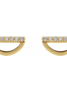 14K Rose Gold 1/10 CTW Natural Diamond Geometric Earrings