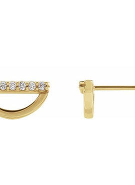 14K Rose Gold 1/10 CTW Natural Diamond Geometric Earrings