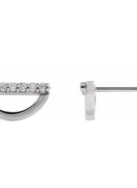 14K Rose Gold 1/10 CTW Natural Diamond Geometric Earrings