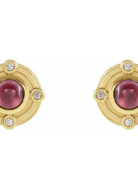 Sterling Silver Natural Amethyst & .03 CTW Natural Diamond Earrings