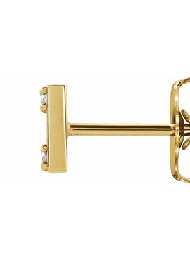 14K Rose Gold .03 CTW Natural Diamond Two-Stone Bar Earrings