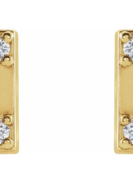 14K Rose Gold .03 CTW Natural Diamond Two-Stone Bar Earrings