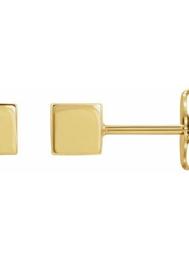 Platinum Cube Earrings