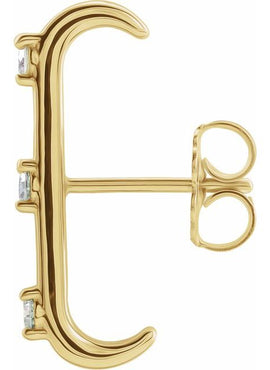 14K Yellow Gold 1/10 CTW Natural Diamond Single Cuff Earring