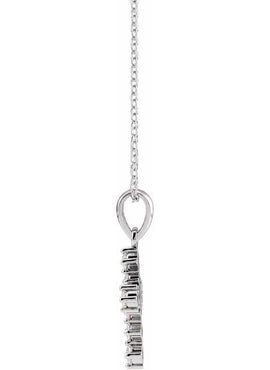 Platinum 3/8 CTW Natural Diamond Cross Pendant