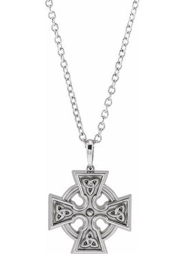 14K Yellow Gold Celtic-Inspired Cross Pendant
