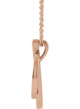 14K Yellow Gold Negative Space Circle Pendant