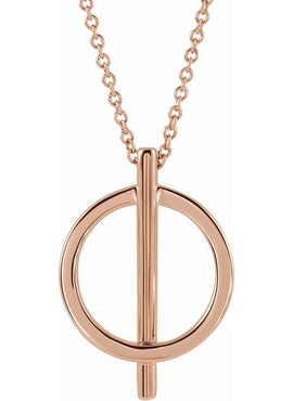 14K Yellow Gold Negative Space Circle Pendant