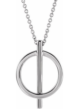 14K Yellow Gold Negative Space Circle Pendant