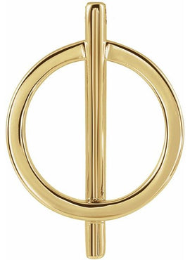 14K Yellow Gold Negative Space Circle Pendant