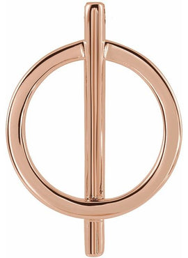 14K Yellow Gold Negative Space Circle Pendant