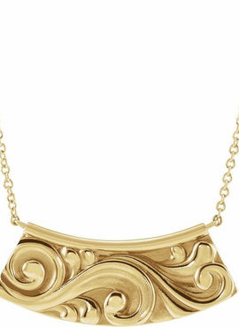 Platinum Scroll Curved Bar 16