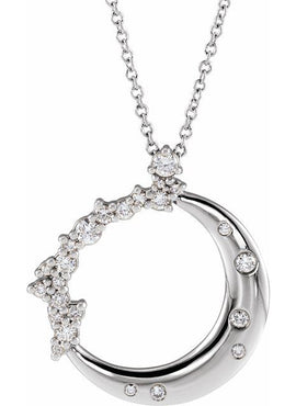 14K Rose Gold 1/4 CTW Natural Diamond Crescent Moon Pendant
