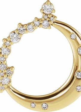 14K Rose Gold 1/4 CTW Natural Diamond Crescent Moon Pendant