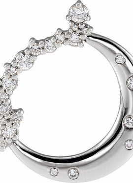 14K Rose Gold 1/4 CTW Natural Diamond Crescent Moon Pendant