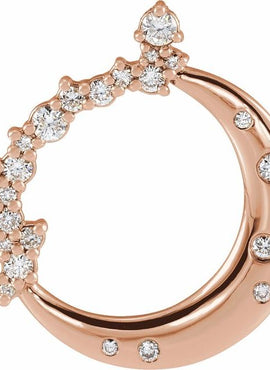 14K Rose Gold 1/4 CTW Natural Diamond Crescent Moon Pendant