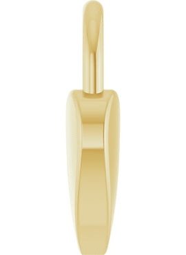 14K Yellow Gold Engravable Heart Lock Pendant