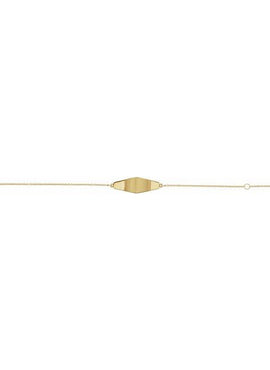 14K White Gold Engravable Curved Bar 6 1/2-7 1/2