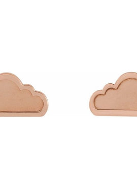 14K Rose Gold Tiny Cloud Right Earring