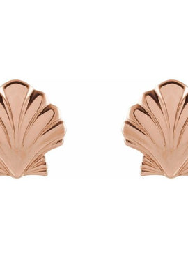 14K White Gold Tiny Shell Earrings