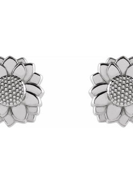 14K Yellow Gold Tiny Sunflower Earrings