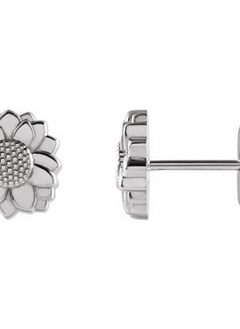 14K Yellow Gold Tiny Sunflower Earrings