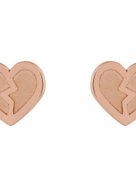 14K Rose Gold Tiny Heart Earrings