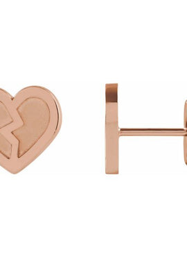 14K Rose Gold Tiny Heart Earrings