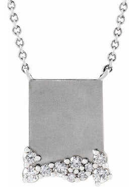 Sterling Silver Engravable 1/5 CTW Natural Diamond 16