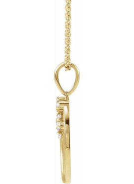 14K Rose Gold 1/8 CTW Natural Diamond Engravable Family Tree Pendant