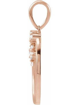 14K Rose Gold 1/8 CTW Natural Diamond Engravable Family Tree Pendant